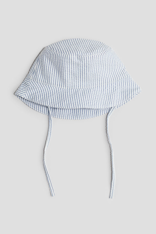 H&M Sun Hat Light Blue/white Striped