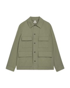 Cotton Workwear Overshirt Khaki Green