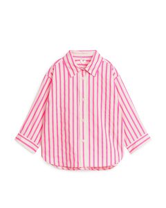 Bomuldsskjorte Pink/råhvid