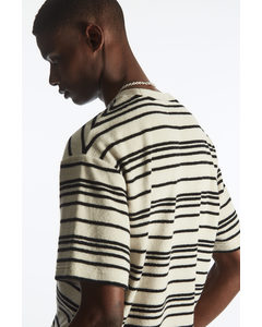Oversized Towelling T-shirt White / Black / Striped