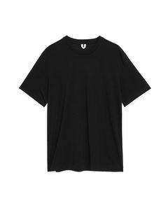 Lyocell-T-Shirt aus Merino Schwarz
