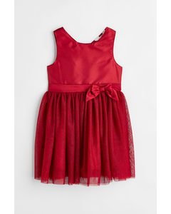 Kleid mit Tüllrock Rot