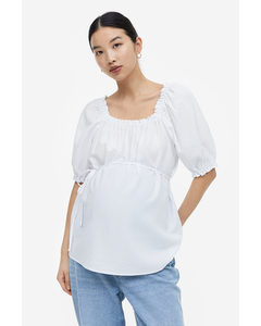Mama Off-the-shoulderblouse Wit