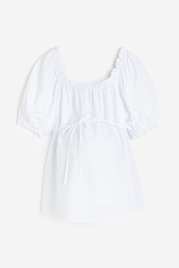 H&M MAMA Off-Shoulder-Bluse Weiß