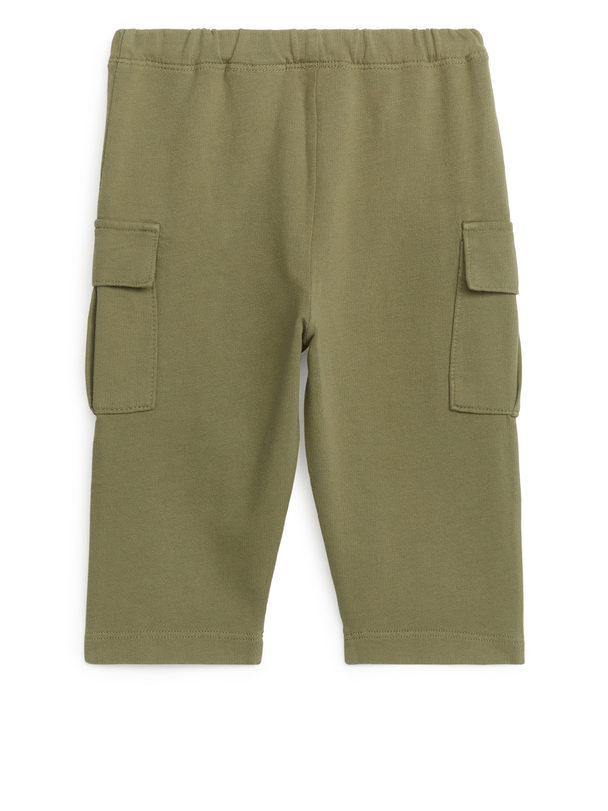 ARKET Jersey Utility Trousers Khaki Green