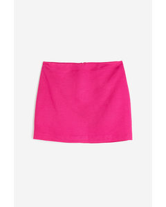 Linen-blend Mini Skirt Cerise