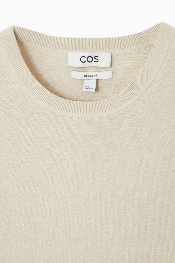 COS Lightweight Knitted T-shirt Sandy Beige