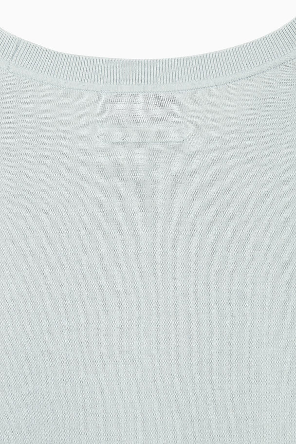 COS Lightweight Knitted T-shirt Light Blue