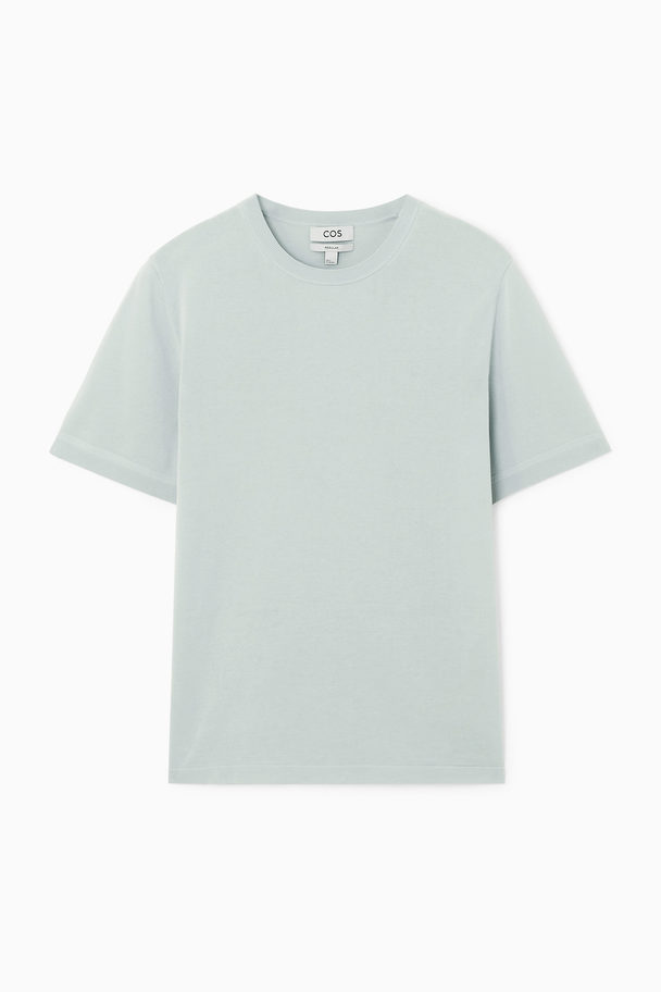 COS Lightweight Knitted T-shirt Light Blue