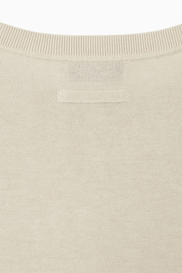 COS Lightweight Knitted T-shirt Sandy Beige