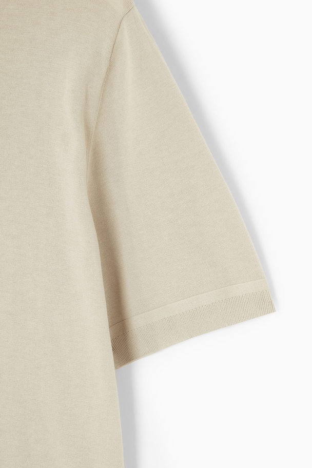 COS Lightweight Knitted T-shirt Sandy Beige