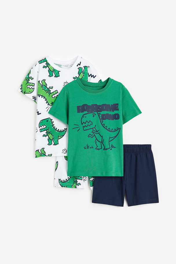 H&M 2-pack Pyjamas Med Trykk Grønn/roarsome Dino