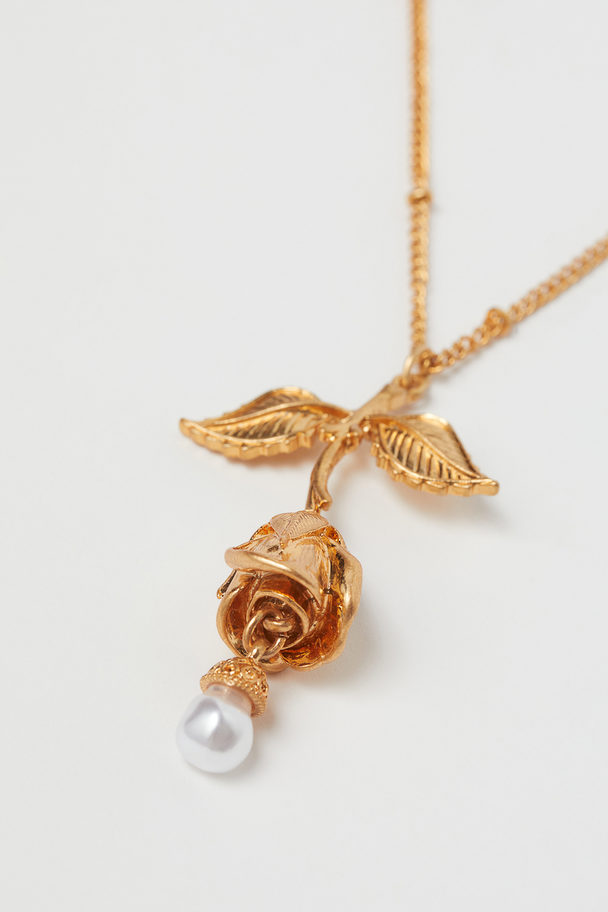 H&M Long Pendant Necklace Gold-coloured