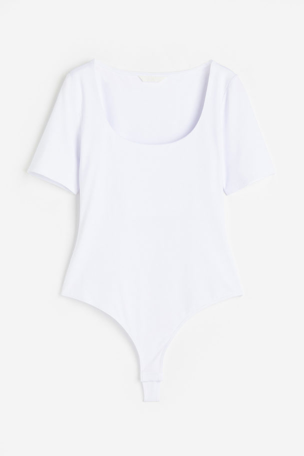 H&M Tanga-Body mit Kurzarm Weiß