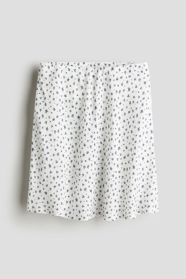 H&M A-line Skirt White/floral