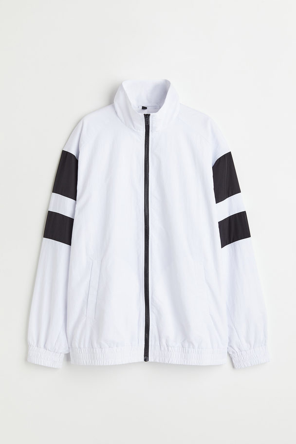 H&M Sporty Nylon Jacket White/block-coloured