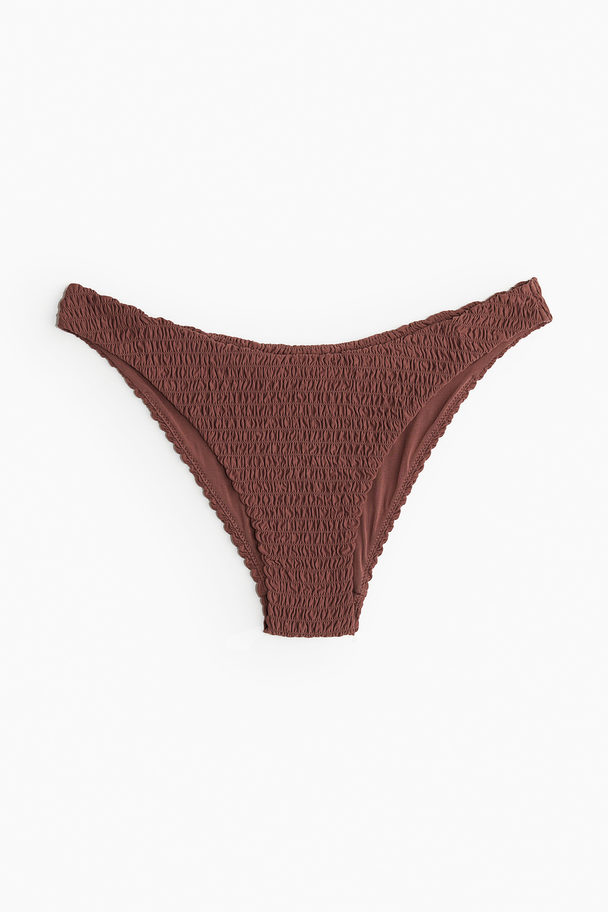 H&M Smocked Bikini Bottoms Brown