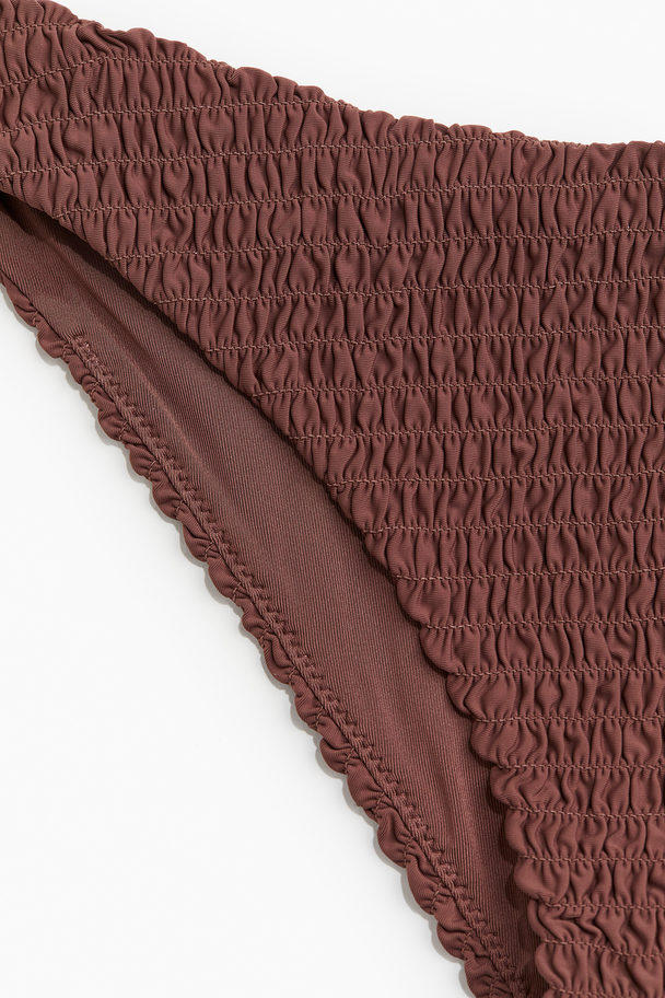 H&M Smocked Bikini Bottoms Brown