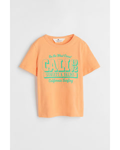 T-shirt Med Tryck Orange/cali