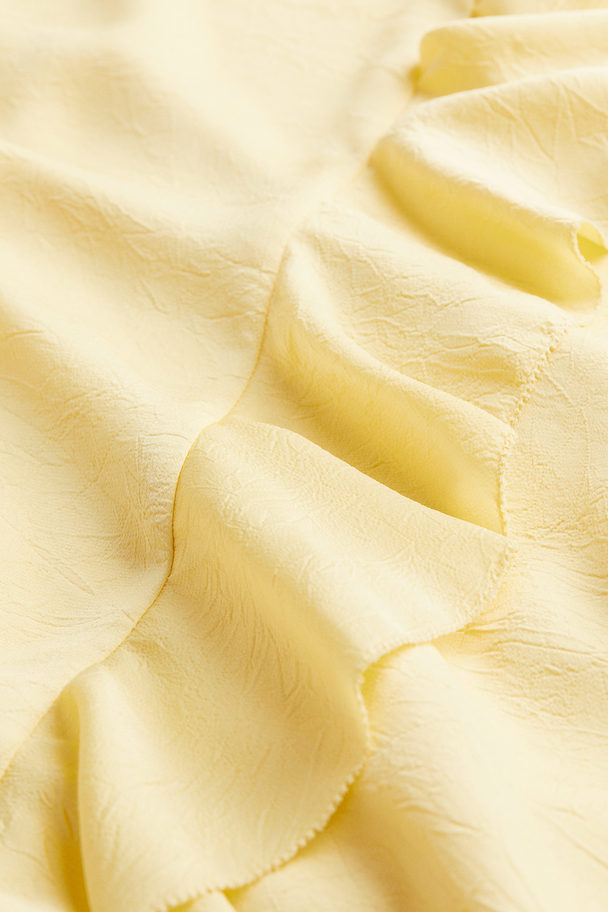 H&M Flounce-trimmed Dress Light Yellow
