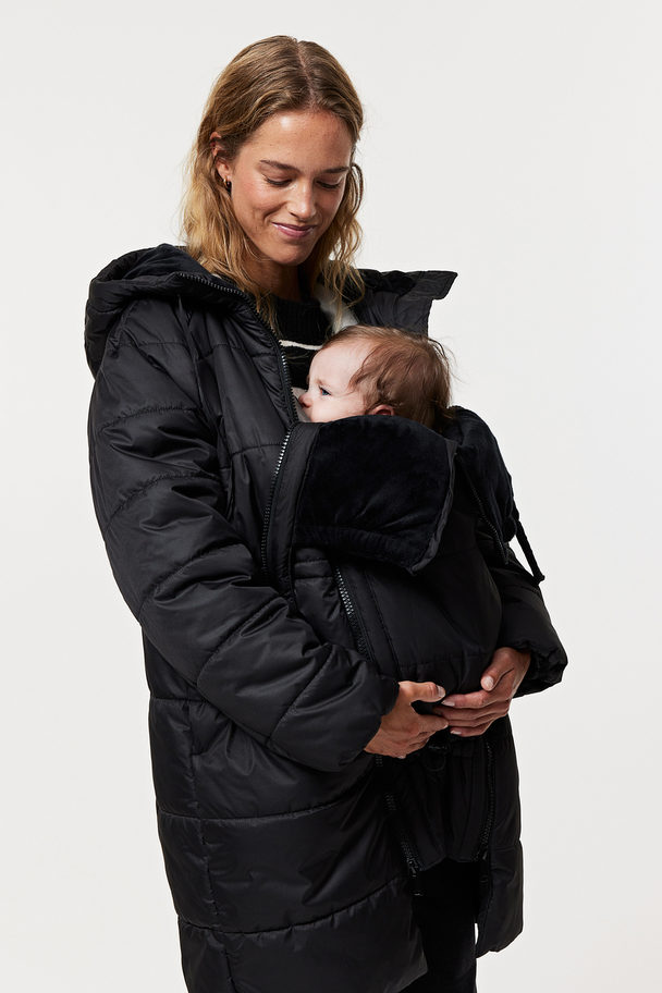 H&M Mama Before & After Babywearing Puffer Coat Black