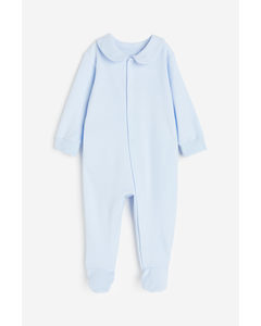 Schlafanzug mit Füßchen Hellblau