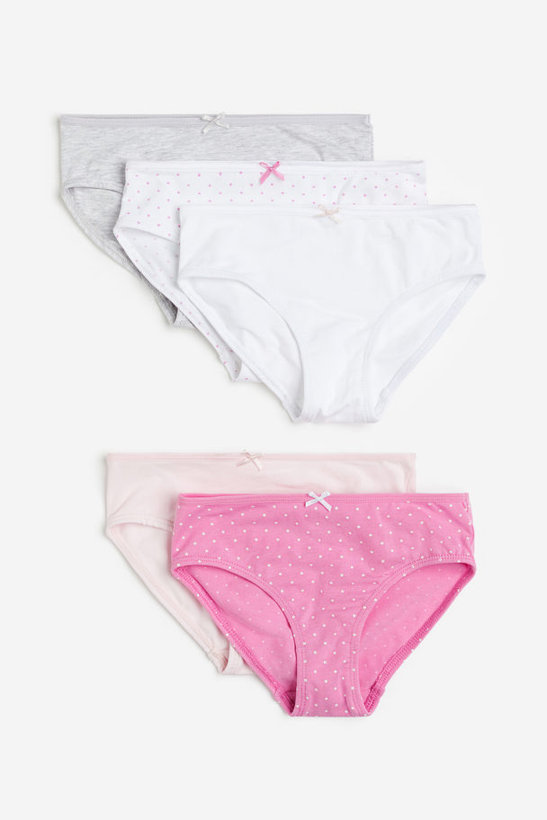 H&M 5-pack Cotton Briefs Pink/spotted