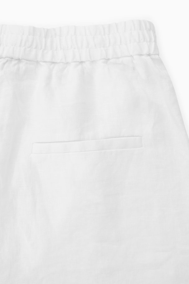 COS Elasticated Linen Shorts White