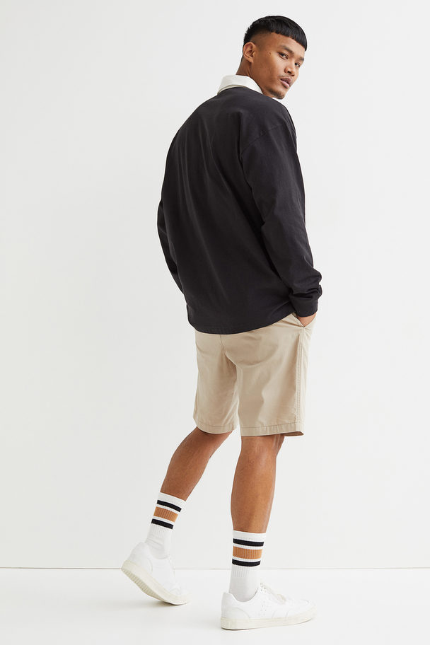 H&M Regular Fit Cotton Chino Shorts Light Beige