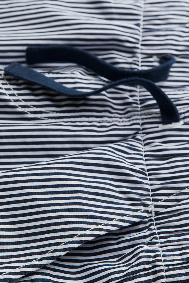 H&M Cotton Shorts Dark Turquoise/striped