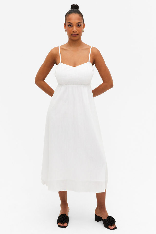 Monki Ärmelloses Kleid mit Herzausschnitt Weiß
