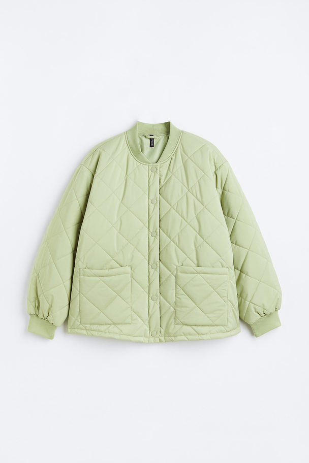 H&M H&m+ Quilted Jacket Light Green