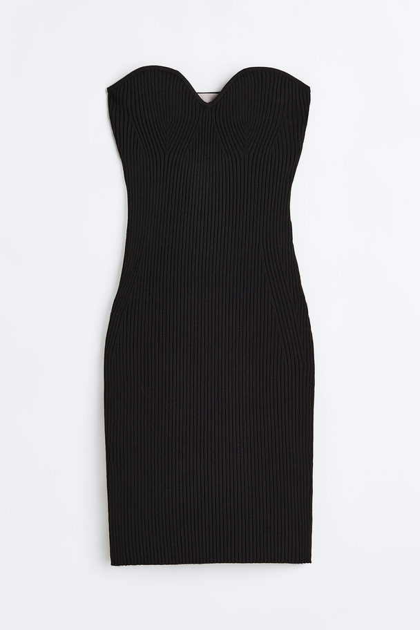 H&M Strapless Bodycon Dress Black