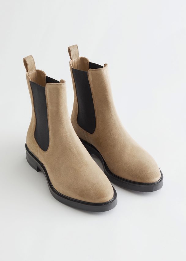 Leather Chelsea Boots Beige Beige – Til 464 DKK |