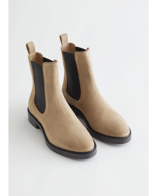 & Other Stories Leather Chelsea Boots Beige