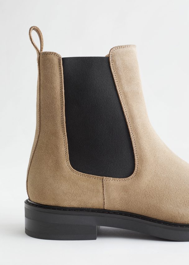 & Other Stories Leather Chelsea Boots Beige