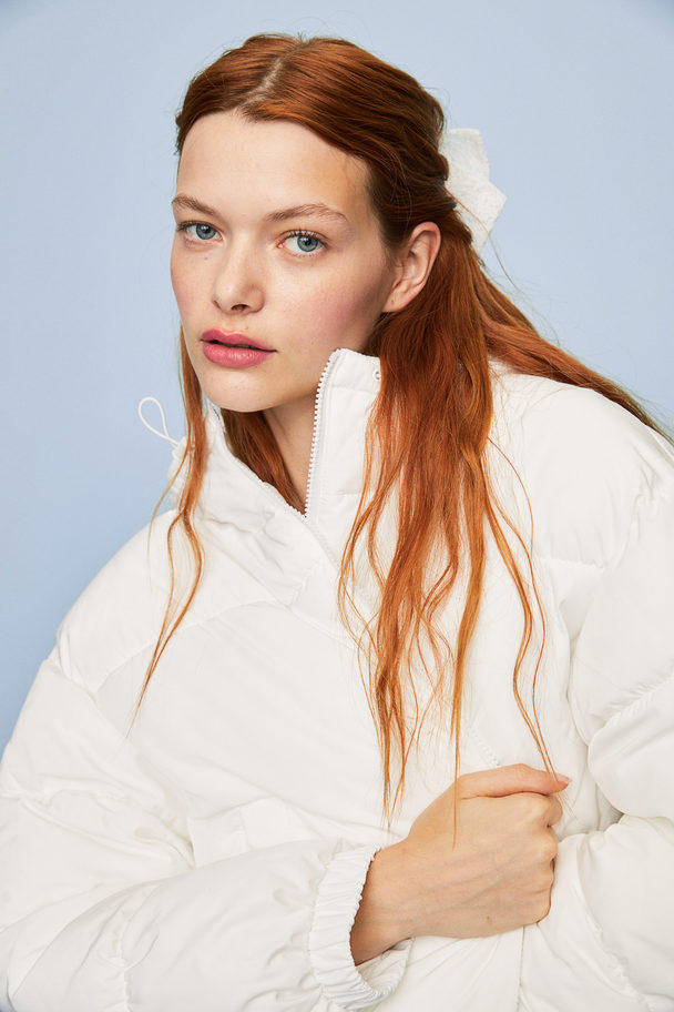 H&M Hooded Puffer Jacket White