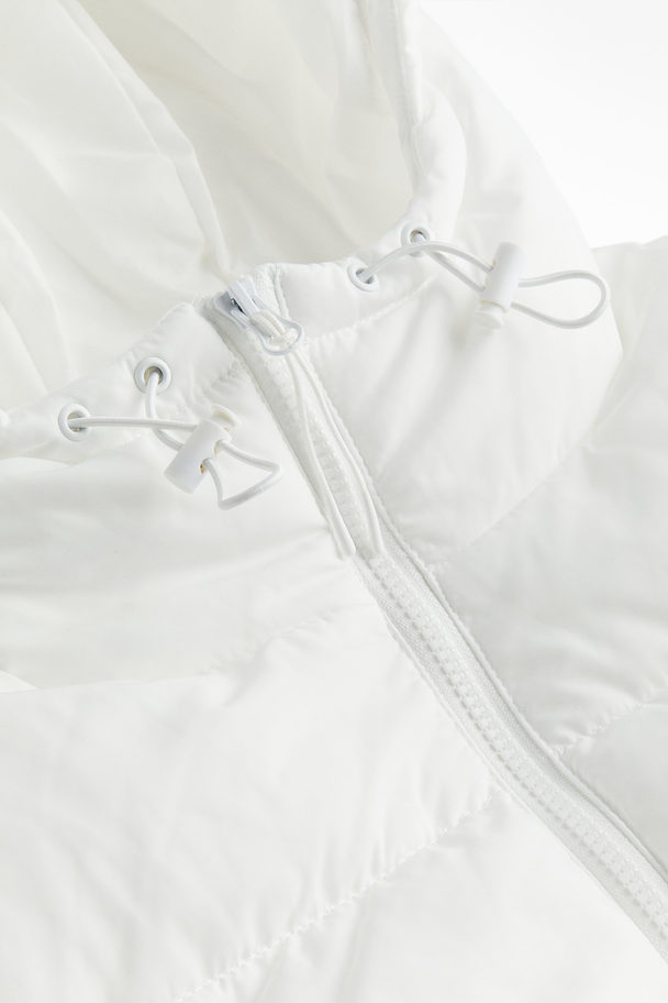 H&M Puffer-Jacke mit Kapuze Weiß