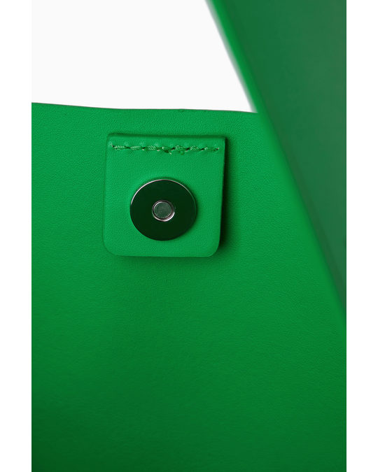 COS Folded Leather Medium Shoulder Bag Green
