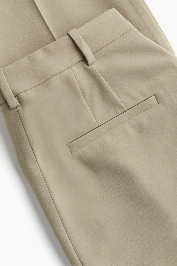 H&M Wide Crease-leg Trousers Beige