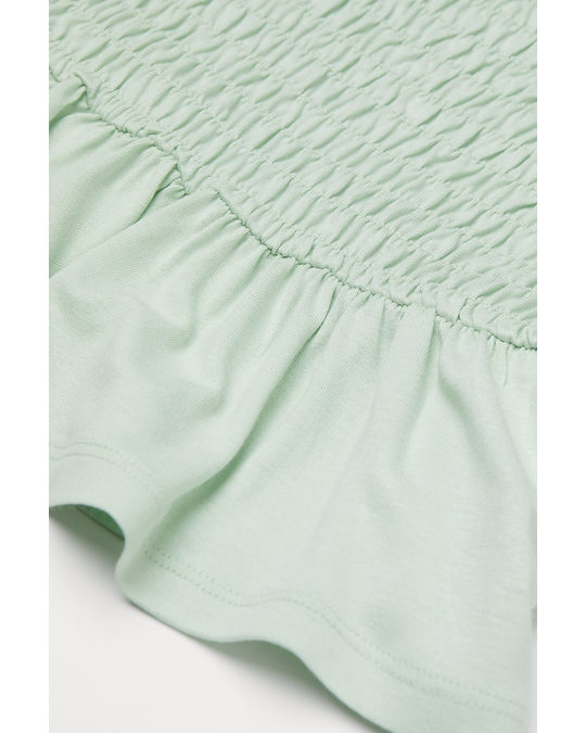 H&M Smocked Top Mint Green
