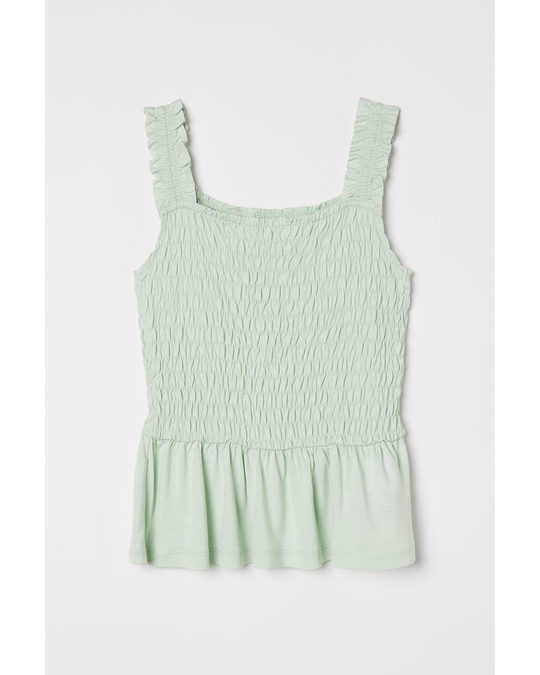 H&M Smocked Top Mint Green