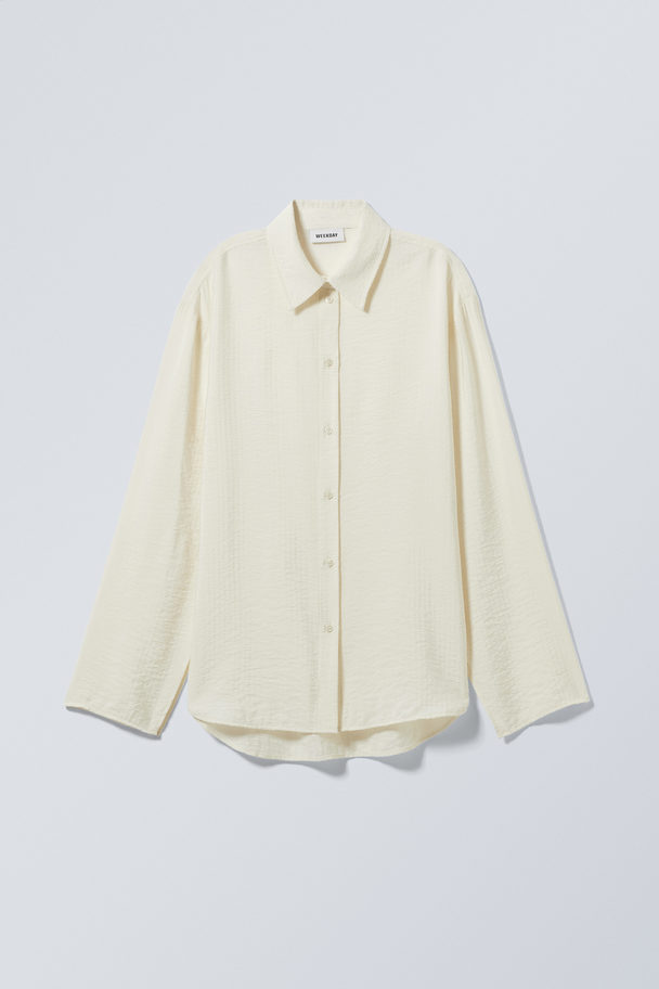 Weekday Blend Drapy Seersucker Shirt Ljus Mullvad