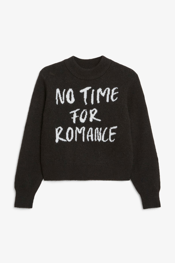 Monki Jacquard Knit Sweater No Time For Romance