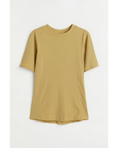 Ribbed Sports Top Olive Green