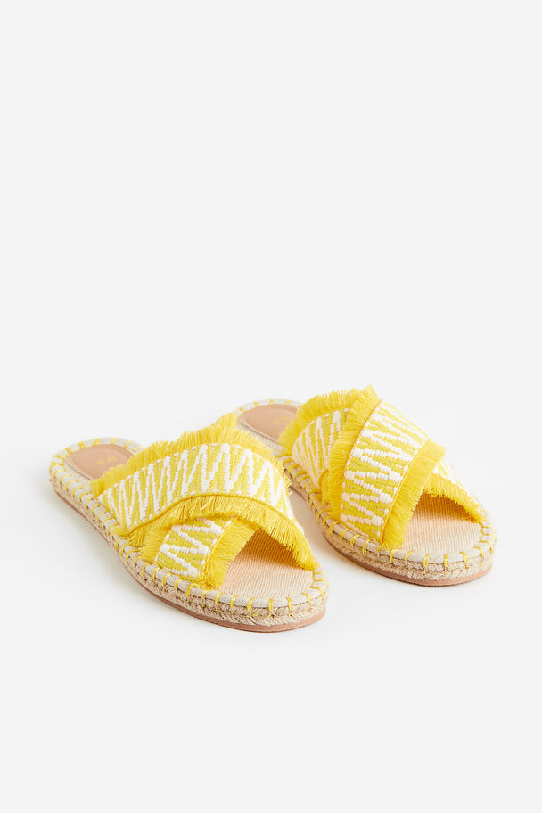 H&M Espadrille-slippers Geel/dessin