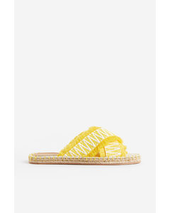 Espadrille Slides Yellow/patterned