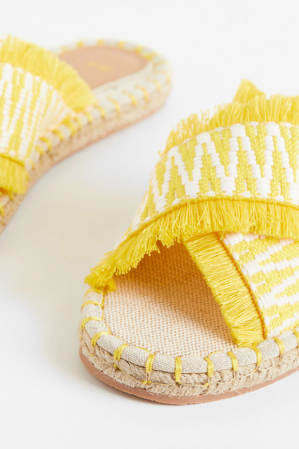 H&M Espadrille Slides Yellow/patterned