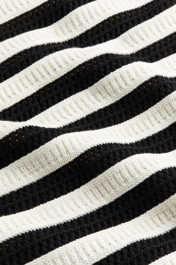 H&M Mama Strukturstrikket Genser Cream/sort Stripet