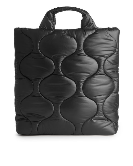 Arket Quilted Tote Bag Black